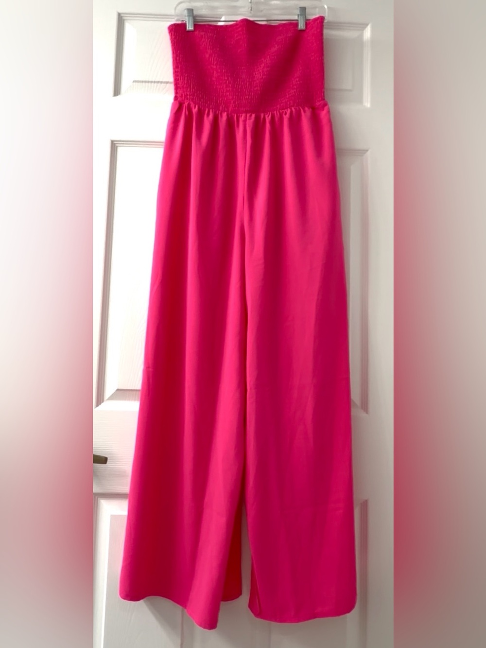 Strapless Wide-Leg Jumpsuit - Hot Pink - Picture 5 of 6